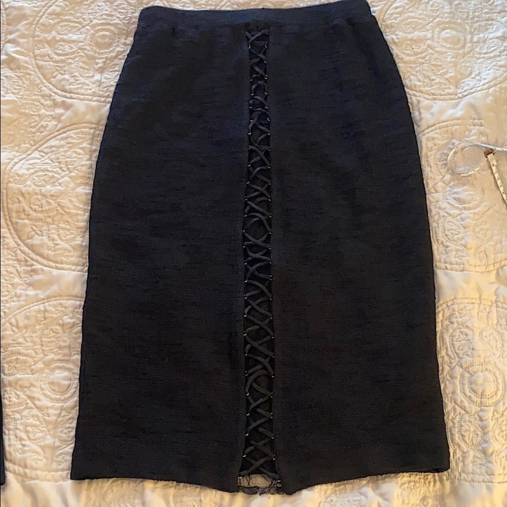 St. John Couture lace-up back pencil skirt